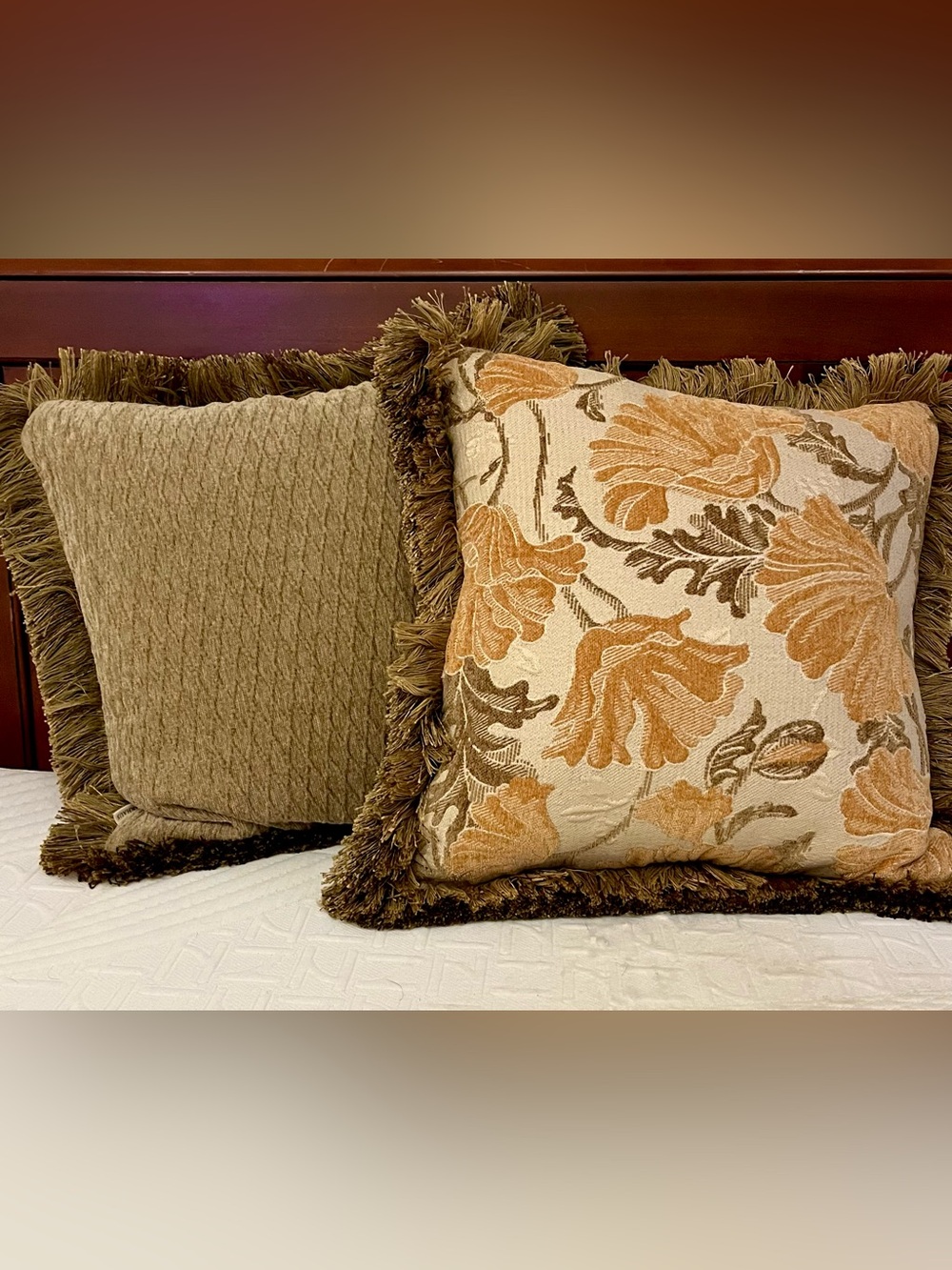Arhaus Reversible Tapestry & Chenille Fringe Throw Pillows w/ Down Inserts - Set - Picture 10 of 16